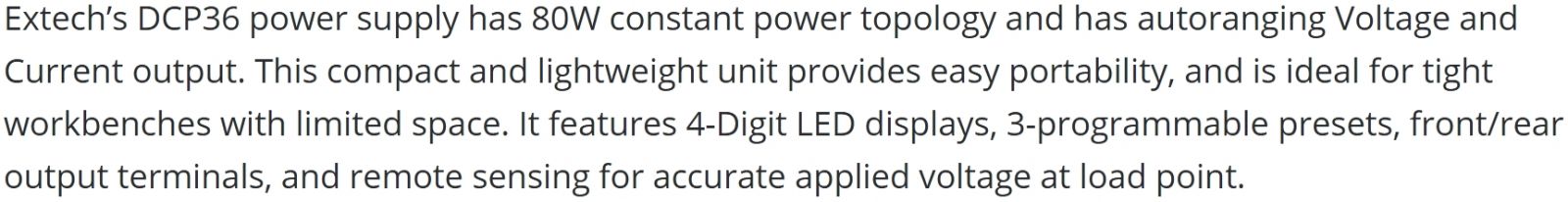ספק כוח מעבדתי EXTECH INSTRUMENTS DCP36 TEXT